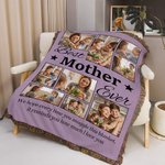 Personalizada Best Ever 9 Fotos de familia Collage Suave manta con apodo y borlas Decoración del hogar Cumpleaños Día del padre Regalo para papá Abuelo