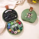 Personalized Cute Highland Cow Portable Sewing Kit Set Storage Box with Name Stitching Tools Supplies Birthday Gift for Tailor Sewing Lover