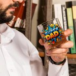 Personalized Super Dad Fist Bump 10 oz Rock Whiskey Glass with 2-7 Names Home Kitchen Accessories Father's Day Birthday Gift for Dad Wine Lovers