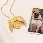 Personalisierte zierliche Engel Flügel Hund Katze Ohren Umriss Herz Halskette mit eingraviertem Namen Geburtstag Haustier Verlust Memorial Geschenk für Tierbesitzer Liebhaber