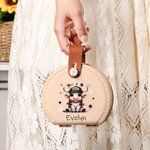 Personalized Cute Highland Cow Portable Sewing Kit Set Storage Box with Name Stitching Tools Supplies Birthday Gift for Tailor Sewing Lover