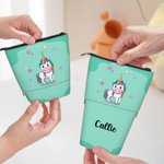 Sac à Crayons Télescopique Personnalisé avec Nom Motif d'Animal Monstre Dinosaure Cadeau Anniversaire pour Enfants