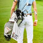 Personalized Funny Cartoon Golf Player Face Photo Absorbent Waffle Sport Towel with Name Title Hanging Clip Workout Birthday Gift for Golf Lover