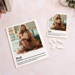 Personlig pappa foto ABS Bygga tegelstenar pussel med text fars dag födelsedag jubileumsgåva för pappa farfar