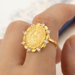 Personalized Birthstone Initial Engraved College Signet Ring with Year and School Name High School University Graduation Gift for Graduates