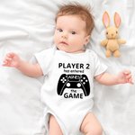Gepersonaliseerd Level Up Gamepad 100% Katoenen Baby Rompertje en T-shirt Set met Naam en Bijnaam Eerste Vaderdag Baby Shower Gift voor Baby Papa