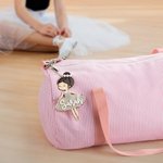 Personalized Multicolor Ballet Girl Wooden Acrylic Keychain with Name Anniversary Birthday Gift for Ballet Lover Ballerina