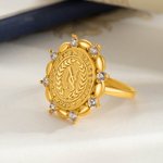 Personalized Birthstone Initial Engraved College Signet Ring with Year and School Name High School University Graduation Gift for Graduates