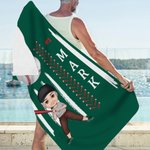 Personalisiertes Baseball Cartoon Charakter Schnelltrocknendes Übergroßes Strandtuch mit Namen Strand Party Geburtstagsgeschenk für Baseball-Liebhaber