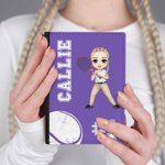 Personalized Multicolor Ball Sports Cartoon Character Leather Passport Holder with Name Travel Accessories Birthday Gift for Travel Lovers