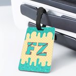 Personalized Baseball Softball Style Melting Ice Cream Luggage Tag with Letter or Number Travel Accessories Birthday Gift for Baseball Softball Lovers