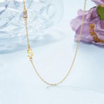 Personalized Baguette Birthstone and Initial Sideway Necklace Minimalist Jewelry Birthday Anniversary Mother's Day Gift for Women