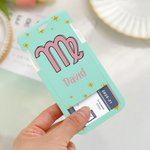 Portatarjetas con mosquetón personalizado con signo zodiacal y nombre accesorios de viaje regalo de oficina para cumpleaños estudiantes y colegas