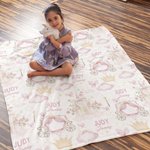 Personlig søt prinsesse slott sommerfugl mykt kaste teppe Swaddle og knutehatt med navn Baby shower bursdagsgave til nyfødte
