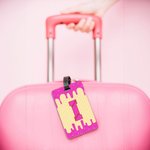 Personalized Baseball Softball Style Melting Ice Cream Luggage Tag with Letter or Number Travel Accessories Birthday Gift for Baseball Softball Lovers