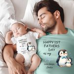 Personalisierte niedlichen Seepferdchen Igel Familie Tiere 100% Baumwolle Baby Bodysuit passenden T-Shirt mit Namen ersten Vatertag Geschenk für Papa Neugeborenen