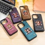 Personlig søt Highland Cow PU lær Flip lommebok telefonveske for iPhone med navn RFID-blokkerende kortholder Bursdagsgave til kvinner