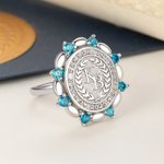 Personalized Birthstone Initial Engraved College Signet Ring with Year and School Name High School University Graduation Gift for Graduates