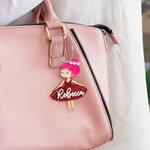 Personalized Multicolor Ballet Girl Wooden Acrylic Keychain with Name Anniversary Birthday Gift for Ballet Lover Ballerina