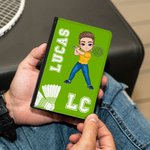 Personalized Multicolor Ball Sports Cartoon Character Leather Passport Holder with Name Travel Accessories Birthday Gift for Travel Lovers