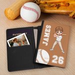 Personalized Multicolor Ball Sports Cartoon Character Leather Passport Holder with Name Travel Accessories Birthday Gift for Travel Lovers
