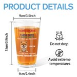 Gepersonaliseerd De Beste Hond Papa 3D Cartoon Hond 16 oz Bierglas met 1-4 Namen Gelukkige Vaderdag Cadeau voor Papa Hond Bierliefhebber
