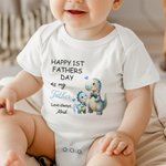 Personalisierte niedlichen Seepferdchen Igel Familie Tiere 100% Baumwolle Baby Bodysuit passenden T-Shirt mit Namen ersten Vatertag Geschenk für Papa Neugeborenen