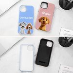 Personalizada 1-3 Caricatura 3D de Perros Funda de Teléfono para iPhone o Samsung con Nombre Cumpleaños Aniversario Regalo para Amantes de los Perros
