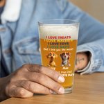 Gepersonaliseerd De Beste Hond Papa 3D Cartoon Hond 16 oz Bierglas met 1-4 Namen Gelukkige Vaderdag Cadeau voor Papa Hond Bierliefhebber