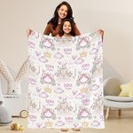Personlig søt prinsesse slott sommerfugl mykt kaste teppe Swaddle og knutehatt med navn Baby shower bursdagsgave til nyfødte