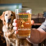 Gepersonaliseerd De Beste Hond Papa 3D Cartoon Hond 16 oz Bierglas met 1-4 Namen Gelukkige Vaderdag Cadeau voor Papa Hond Bierliefhebber