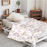 Personlig søt prinsesse slott sommerfugl mykt kaste teppe Swaddle og knutehatt med navn Baby shower bursdagsgave til nyfødte