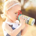 Personalized Cartoon Character Apple Pencil Initial 12 oz Insulated Kid Water Bottle with Name and Straw Back to School Birthday Gift for Boys Girls