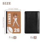 Personalized Multicolor Ball Sports Cartoon Character Leather Passport Holder with Name Travel Accessories Birthday Gift for Travel Lovers