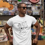 T-shirt personnalisé en coton pur avec le nom du signe du zodiaque, fleurs multicolores Cadeau d'anniversaire pour femmes et hommes
