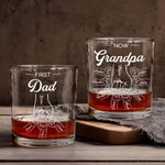 Personalizzato Fist-Bump First Dad Now Grandpa 2-16 Names 10 oz Whiskey Glass Regalo di compleanno per la festa del papà per gli uomini