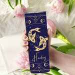 Personlig Zodiac Sign Name 20 oz Skinny Tumbler med lock och sugrör Resetillbehör Födelsedag Jubileum Bröllopsgåva för kvinnor