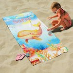 Asciugamano da spiaggia personalizzato con design animali marini asciugatura rapida oversize regalo di vacanze estive e compleanni per bambini