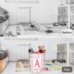 Personalised Initial Name Large Capacity Laundry Storage Basket with Handle for Bathroom Nursery Gift for Family Kids