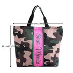 Sac Fourre-Tout Personnalisé avec Nom Style Camouflage Rose et Vert Accessoire de Voyage Cadeau d’Anniversaire pour Sœurs Amies