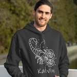 Personalized Multicolor Zodiac Birth Flower Soft Sweatshirt Hoodie with Name Birthday Gift for Men Women