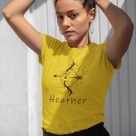 T-shirt personnalisé en coton pur avec le nom du signe du zodiaque, fleurs multicolores Cadeau d'anniversaire pour femmes et hommes