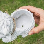 Personalisierte Mini Hochland Kuh Milchkuh Sukkulenten Pflanzgefäß mit Namen Ohrmarke und Drainage Home Decor Geburtstagsgeschenk für Familie Freund