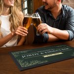 Henkilökohtainen Retro Leaves Bar Mat Coaster Pullonavaaja tekstillä ja vuodella Kotibaarin tarvikkeet Avaaminen Syntymäpäivälahja baarimestarille Cocktail Loverille