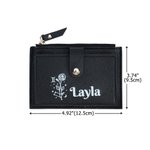 Personalized Portable Zodiac Birth Flower Leather Wallet with Name and Card Holder Birthday Anniversary Gift for Women Girls