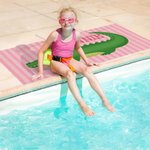 Personlig söt dykning alligator randig snabbtorkande överdimensionerad strandhandduk med namn sommarresor väsentlig födelsedagspresent för flickor pojkar
