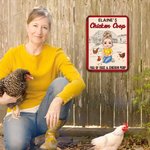 Personalized Cartoon Character Chicken Duck Coop Farm Metal Sign with Name Farm Accessory Outdoor Decor Birthday Gift for Family Farmer Breeder