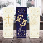 Personlig Zodiac Sign Name 20 oz Skinny Tumbler med lock och sugrör Resetillbehör Födelsedag Jubileum Bröllopsgåva för kvinnor