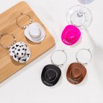 Personalizada temática occidental sombrero de vaquera Copa de la etiqueta del encanto del vaso de vino con el nombre de despedida de soltera Favor País regalo de boda para las mujeres