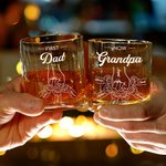 Personalizzato Fist-Bump First Dad Now Grandpa 2-16 Names 10 oz Whiskey Glass Regalo di compleanno per la festa del papà per gli uomini